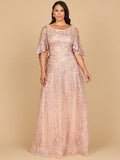Lara 28881 - Cape Sleeve Mother's Gown
