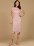 Beaded Midi Dress with Cap Sleeves