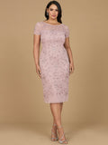 Beaded Midi Dress with Cap Sleeves