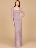 V Neck Beaded Long Sleeve Dress