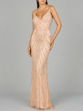 Spaghetti Strap Beaded Dress