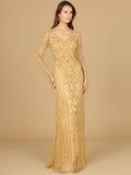 V Neck Beaded Long Sleeve Dress