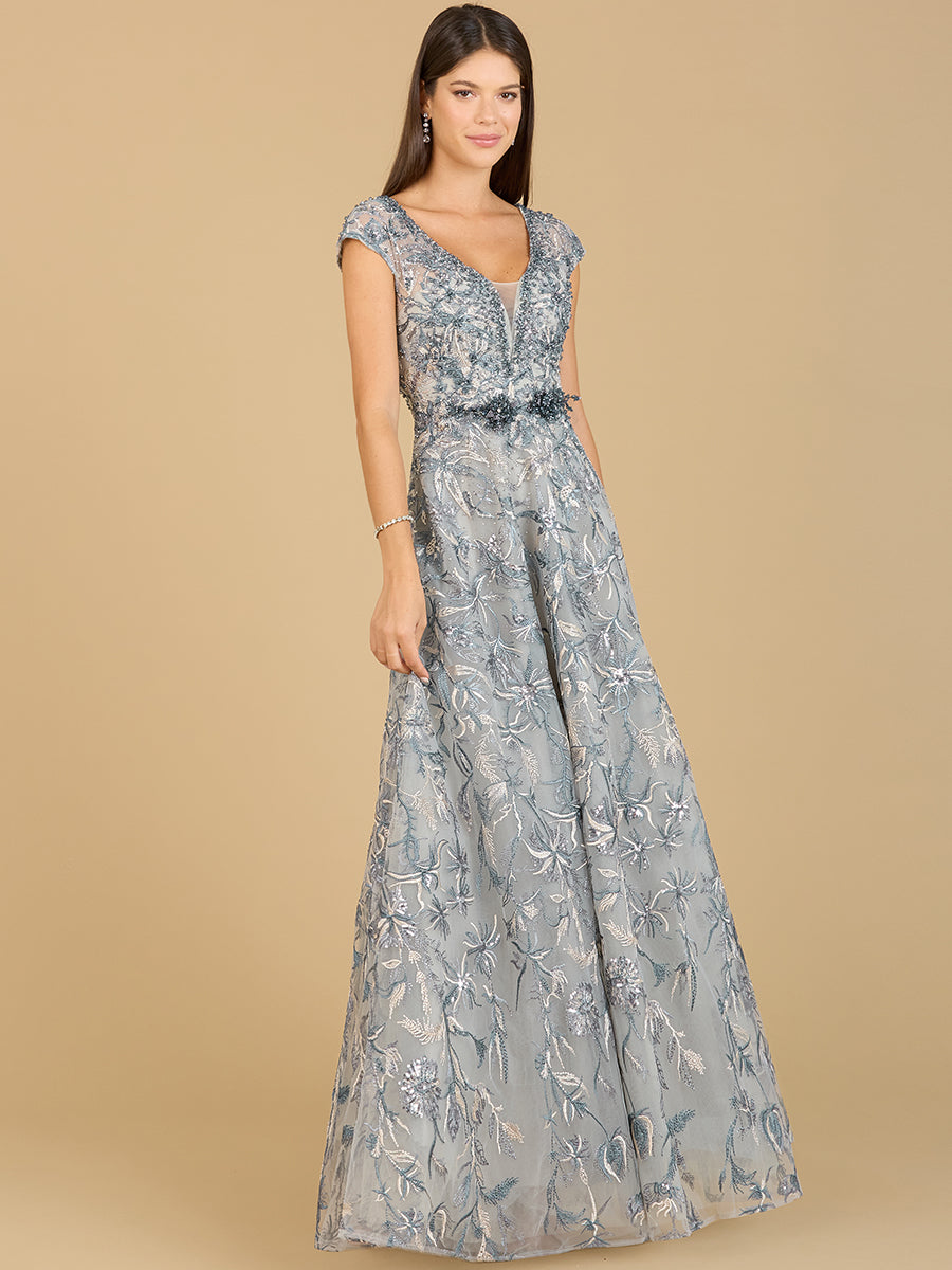 Lace Embellished A-Line Dress
