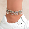 Ethnic Barefoot Sandal Beach Foot Jewellery Antique Silver Beads