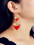 Indian Ethnic Traditional Jewellery Boho Chic Red Drop Dangle Earrings