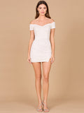 Sleek Off Shoulder Bridal Cocktail Dress