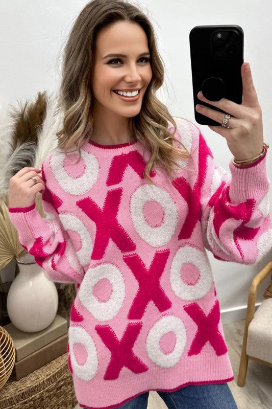 Valentine XOXO Drop Shoulder Crewneck Sweater