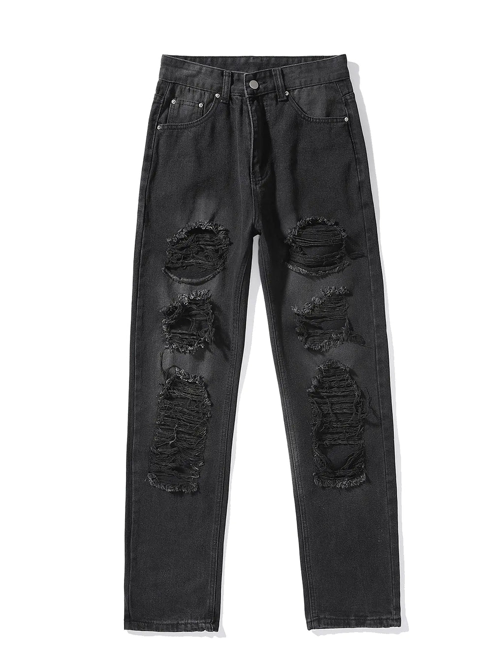 Trendy Ripped Women's Jeans with Raw Edges