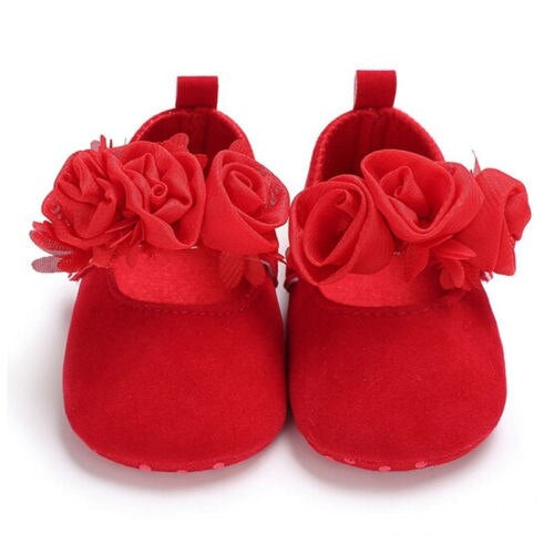 Newborn Girls Baby Crib Shoes Flower Soft Sole