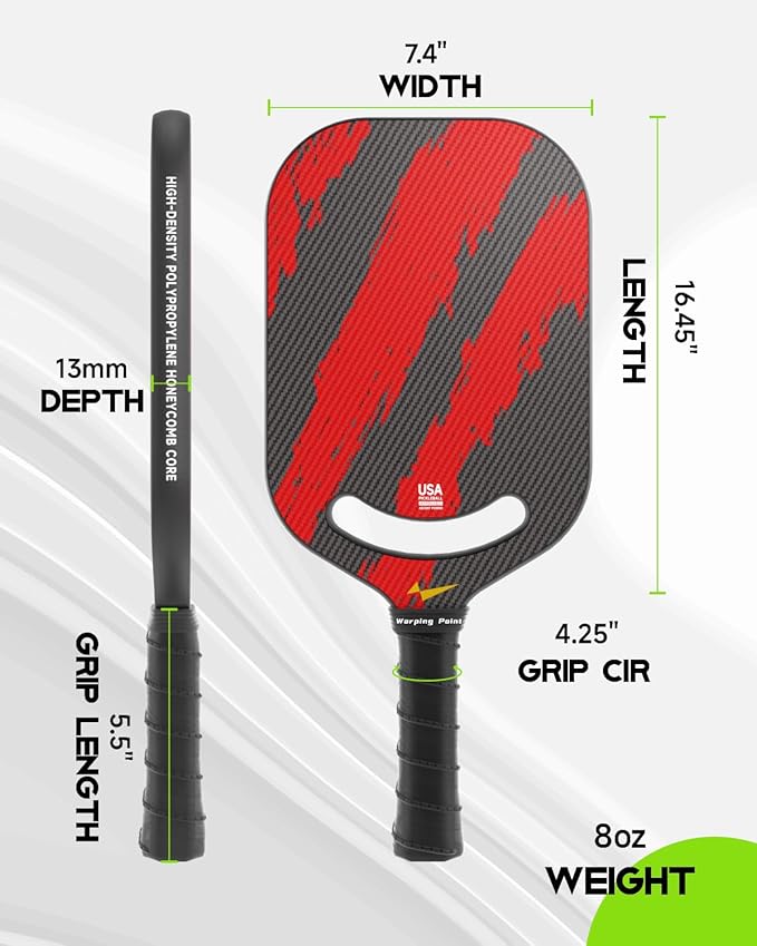 Warping Point Ascent Pickleball Paddle Aerothroat 13mm