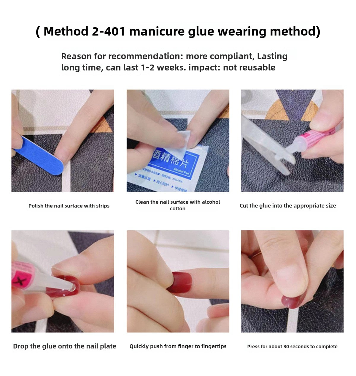 1025- Handmade press on nails fake nails removable