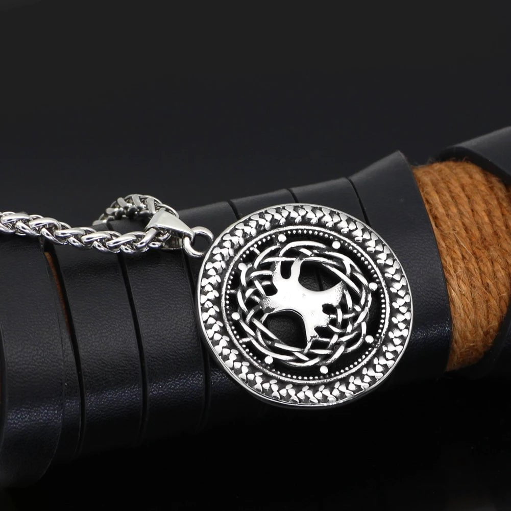 Vikings Yggdrasil Tree of Life Stainless Steel Necklace