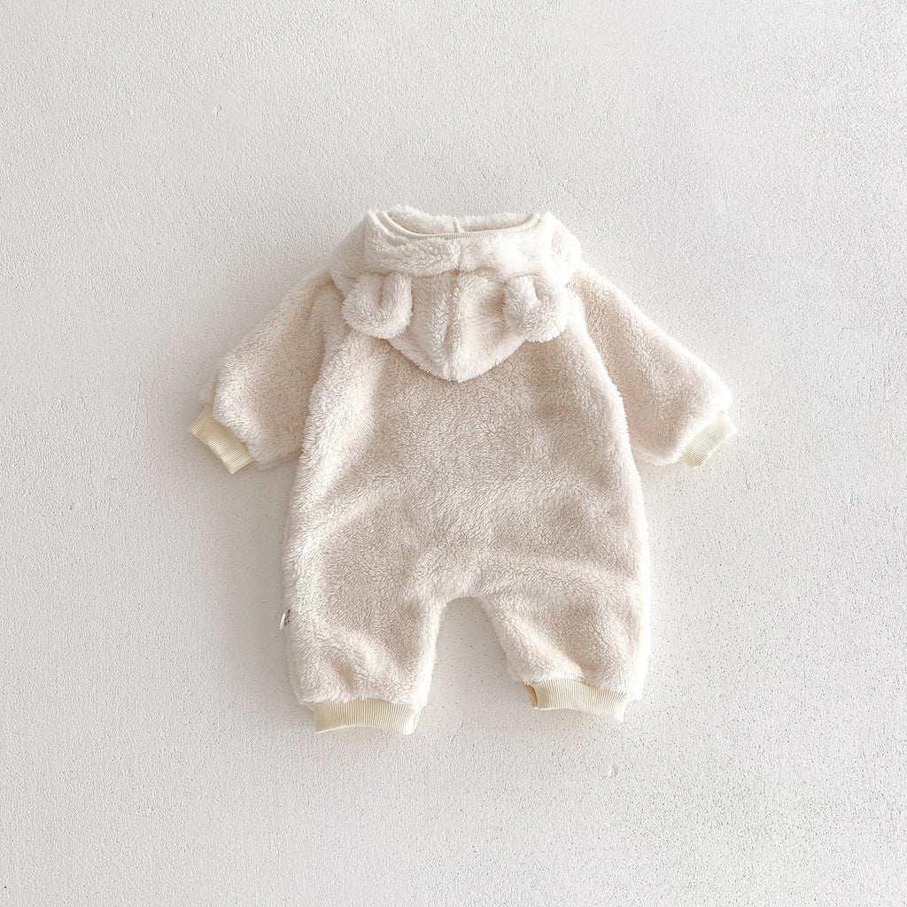 Baby Unisex Long Sleeves Animals Cartoon Pattern Pocketed Rompers