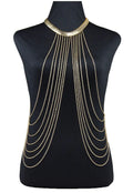 Metallic Serpent Chain Body Chain with Tassels