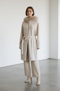 Cashmere Wrap Cardigan with Fox Fur – Cashmere Cardigan, Fur Trim